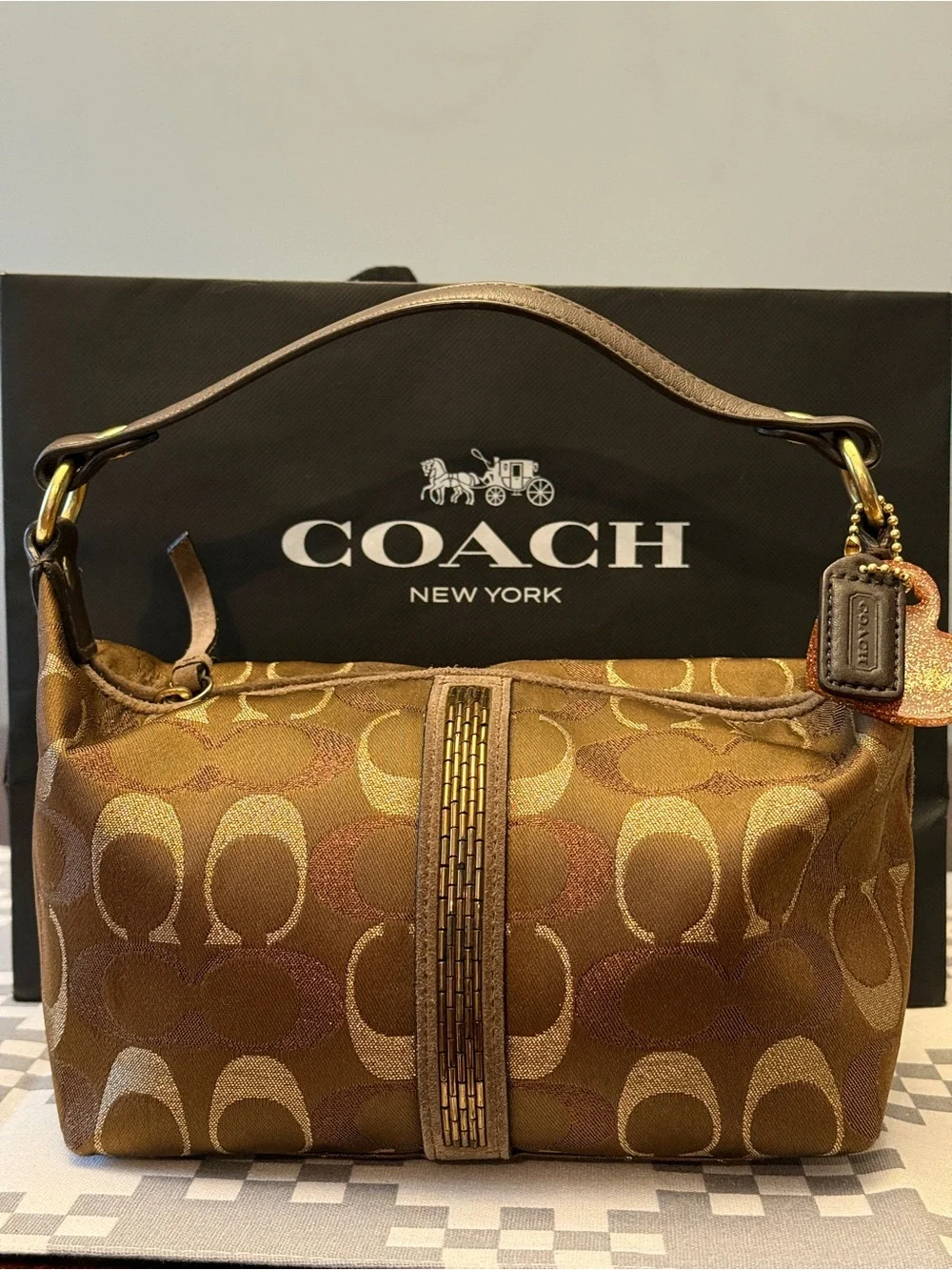 Coach Rare Mini Demi Top handle Satchel Beaded Y2K